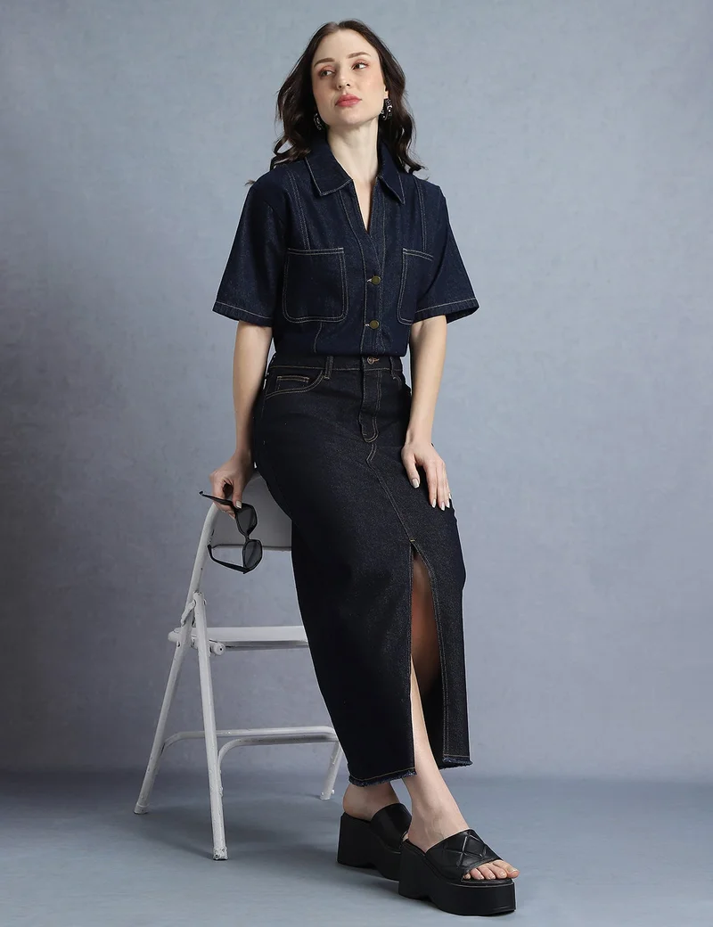 inkd Women Denim Skirt – Stretch Comfort Fit